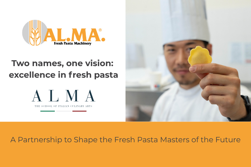 Una collaborazione per formare i maestri della pasta fresca del futuro: AL.MA. Fresh Pasta Machinery e ALMA – La Scuola Internazionale di Cucina Italiana